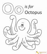 Octopus Coloring Letter Printable Sheet Kids Lowercase Uppercase Through Playinglearning sketch template