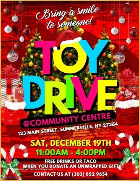 holiday toy drive flyer template   toy drive flyer template