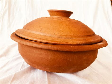 clay pot  cooking  lid natural handmade cooking clay etsy