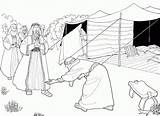 Abraham Visitors Coloring Sarah Pages Genesis 18 Bible Three Story Tent Sunday School Visit Color Printable Kids Preschool Clipart Heavenly sketch template