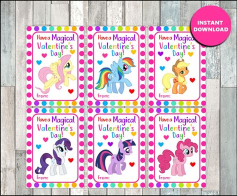 pony valentines day cards instant  printable