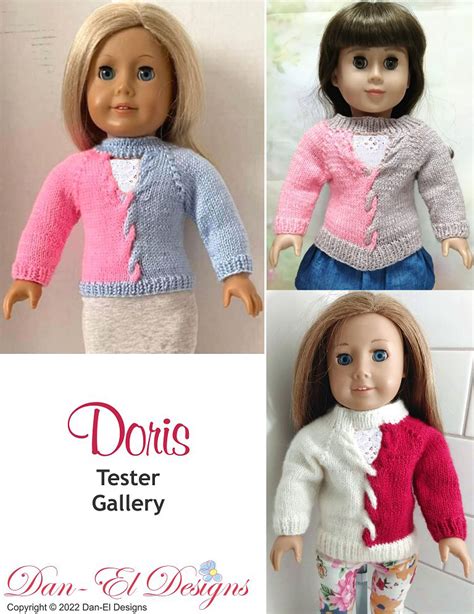 Dan El Designs Doris Doll Clothes Knitting Pattern 18 Inch American