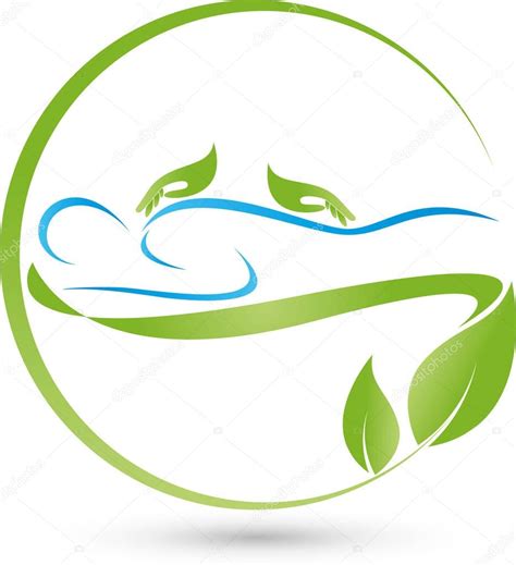 Person And Two Hands Massage And Naturopathic Logo