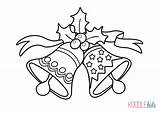 Christmas Bells Coloring Pages Jingle Drawing Santa Outlines Sleigh Colour Bell Clipart Kids Outline Drawings Printable Beautiful Easy Xmas Color sketch template