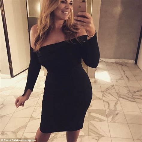 fiona falkiner flaunts curvaceous frame in black frock daily mail online