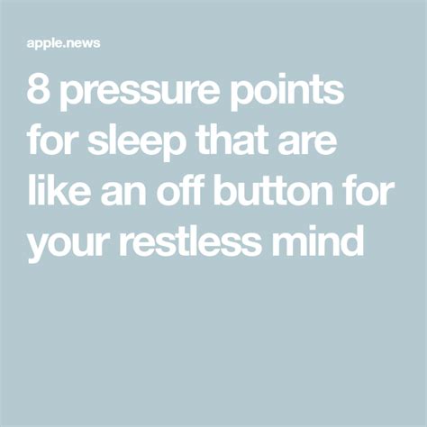 pressure points  sleep      button