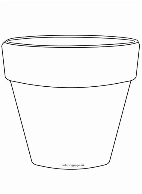flower pot template sketch coloring page