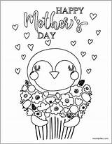 Coloring Mothers Pages Mother Penguin Printable Mombrite sketch template