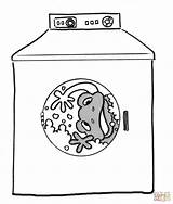 Coloring Machine Washing Pages Frog Appliances Household Washer Printable sketch template