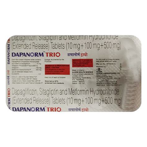 dapanorm trio  tablet  price  side effects