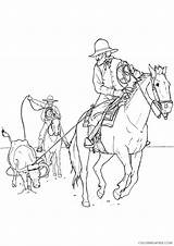 Cowboy Coloring Pages Coloring4free Lassoing Cattle Related Posts sketch template