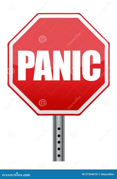 panic stop sign illustration design stock photo image