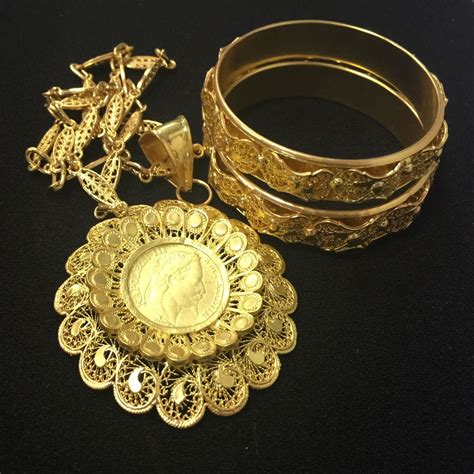 gold plated turkish style jewelry set arab algeria africa