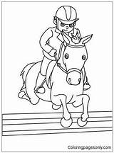 Kid Pages Horse Jumping Little Coloring Playing Color Kids Coloringpagesonly sketch template