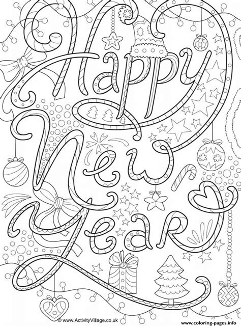happy  year adult coloring page printable