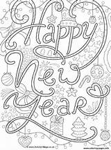 Coloring Year Adult Happy Pages Printable Color sketch template