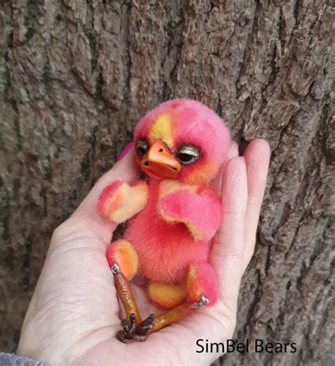phoenix baby bird  simona belous handmade teddy bears  sale