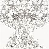 Forest Coloring Pages Enchanted Adult Book Trees Printable Tree Colouring Drawing Adults Whimsical Redwood Basford Getdrawings Background Getcolorings Clipart Johanna sketch template