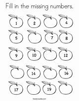 Fill Missing Numbers Coloring Counting Print Twistynoodle Apple Pages Noodle Favorites Login Printable Add Printables sketch template