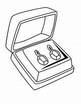 Coloring Pages Jewelry Diamond Earrings Ring Pair Engagement Color Printable Getcolorings Getdrawings sketch template