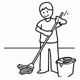 Mop Mopping Drawing Coloring Child Color Pages Broom Sketch Escoba Area Getcolorings Paint Getdrawings Template sketch template