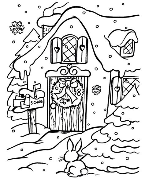 christmas town coloring pages  getcoloringscom  printable