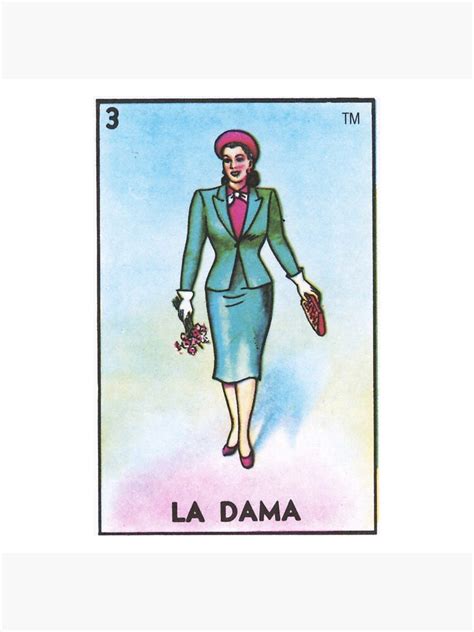 La Dama Loteria Mexican Bingo Lady Card Poster By