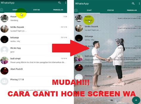 mengganti home screen whatsapp biasa  aplikasi