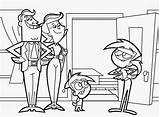 Fairly Parents Odd Timmy Oddparents Colorat Wanda Cosmo Padrinos Vicky Parrains Magiques Animated sketch template