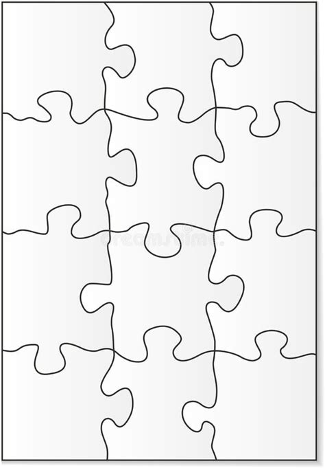 piece puzzle template stock vector illustration  frame