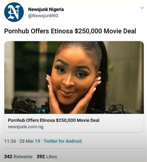 Pornhub Offers Etinosa 250 000 Deal Photo Celebrities