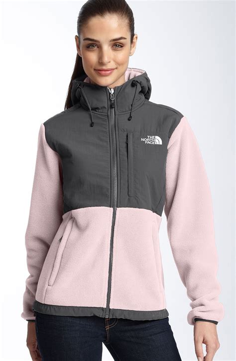 north face denali hooded jacket  pink french pinkasphalt lyst
