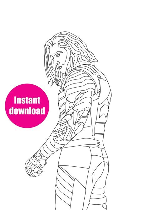 bucky barnes colouring page  sebastian stan actor  digital