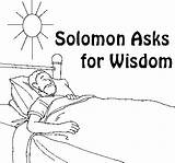 Solomon Wisdom Coloring Pages Asks Bible Kids Sunday School King Dream Preschool God Kings Story Printable Children Wise Crafts Salomon sketch template