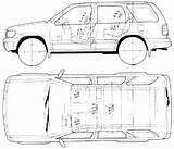 Nissan Pathfinder Blueprints Suv 2004 sketch template
