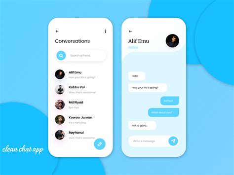clean chat app ui uplabs