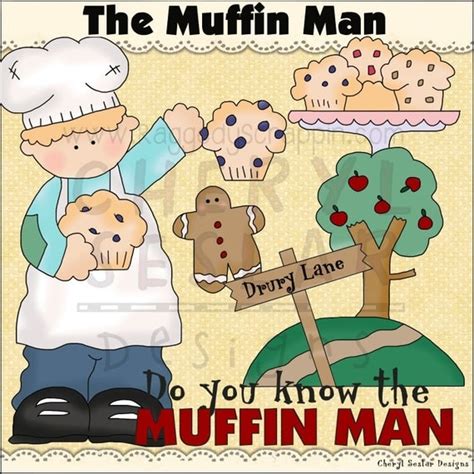 items similar   muffin man clip art set  etsy