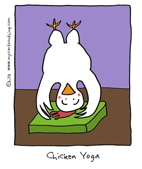 chicken yoga  cartoon
