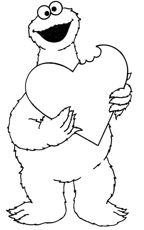 valentines day cookie monster coloring pages valentine coloring