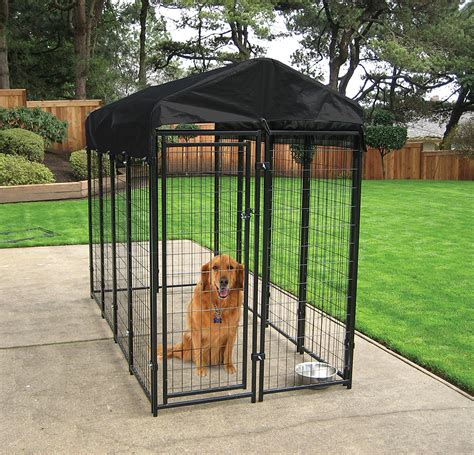 lucky dog heavy duty steel dog kennel enclosure       spots dog kennel