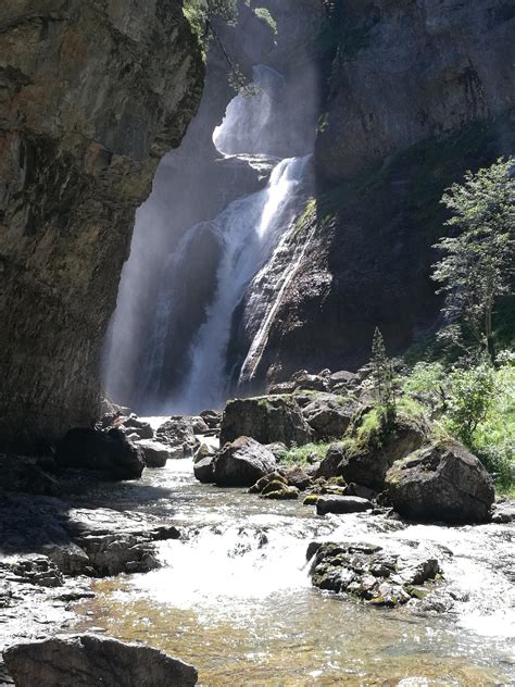 nice waterfall    ordesa national park  spain rhiking