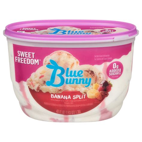 Blue Bunny Sweet Freedom No Sugar Added Banana Split Ice Cream Shop