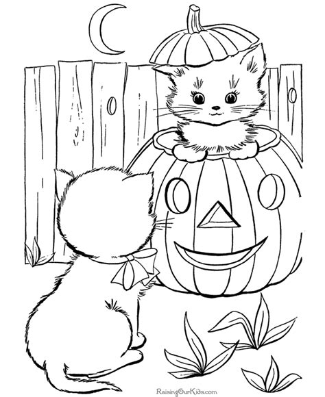 halloween cats coloring pages kittens
