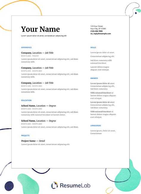 resume templates  google docs  examples including
