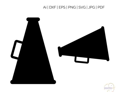 cheer megaphone svg eps vector clipart digital silhouette etsy