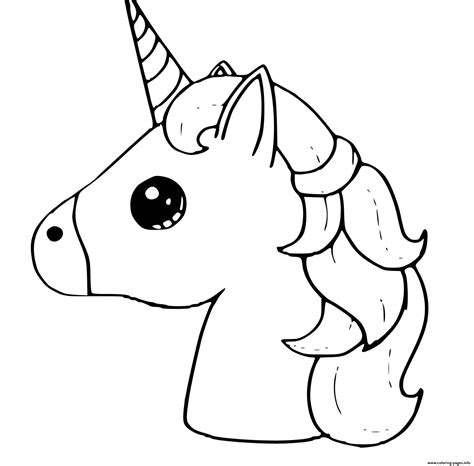 kawaii cute baby unicorn coloring pages    preview