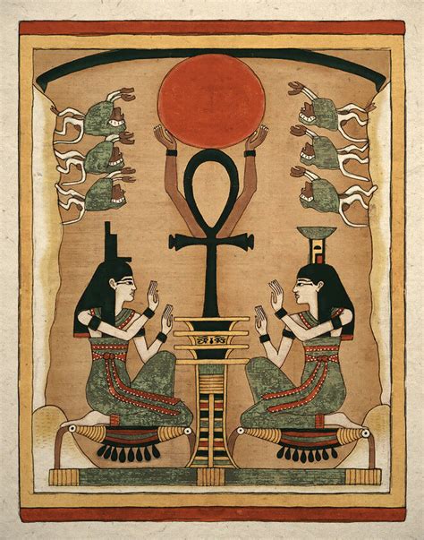 Egyptian Art Print Ancient Goddess Is And Nephthys Wall