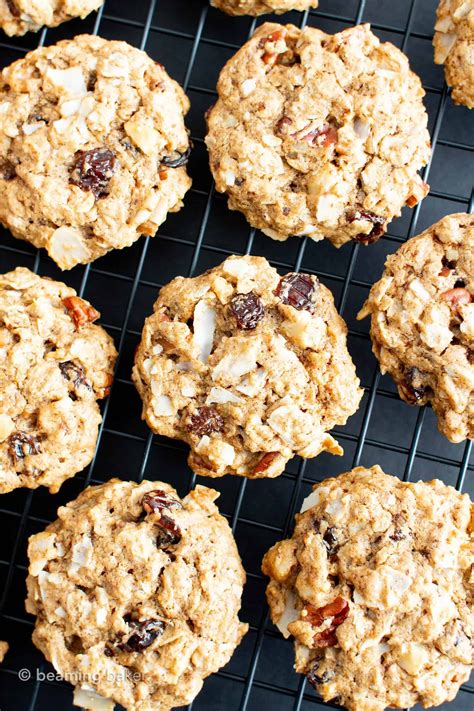 healthy coconut oatmeal breakfast cookies vegan gluten  easy