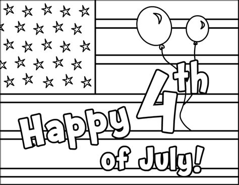printable   july coloring pages