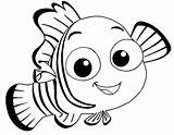 Nemo Coloring Pages Fish Cute Finding Cartoon Anime sketch template